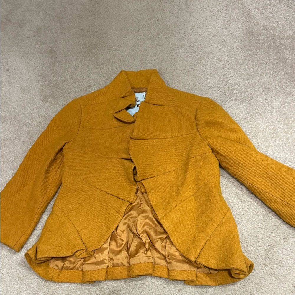 Tabitha (Anthropologie) Mustard Yellow Blazer, Size 2